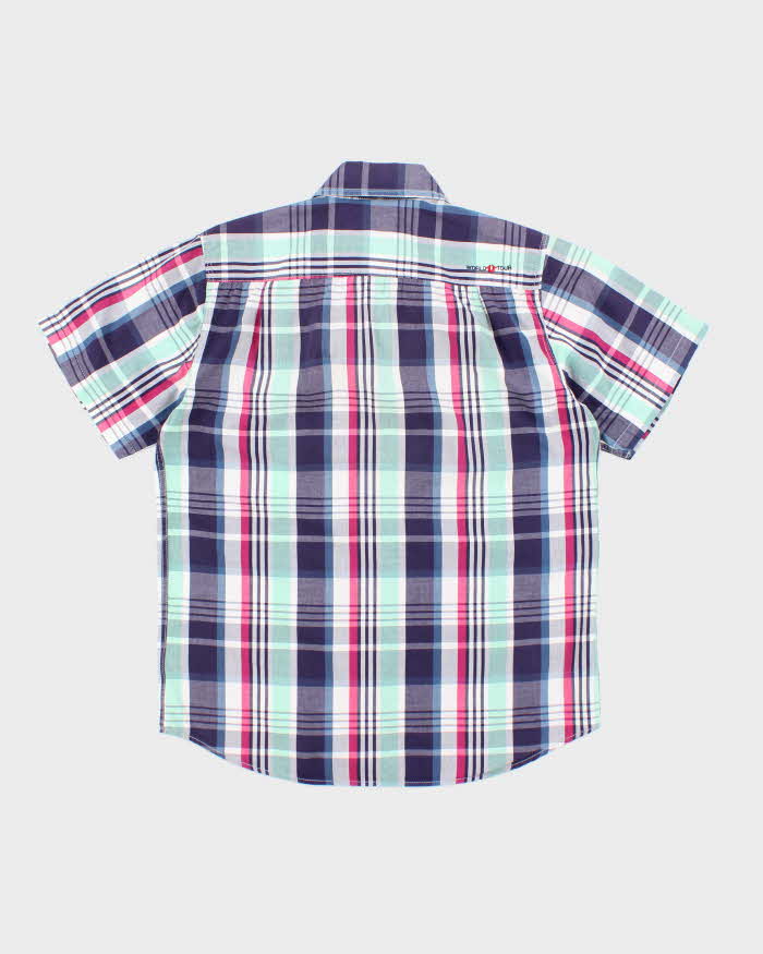 Vintage Y2k 00s True Religion Check Short Sleeve Shirt - L