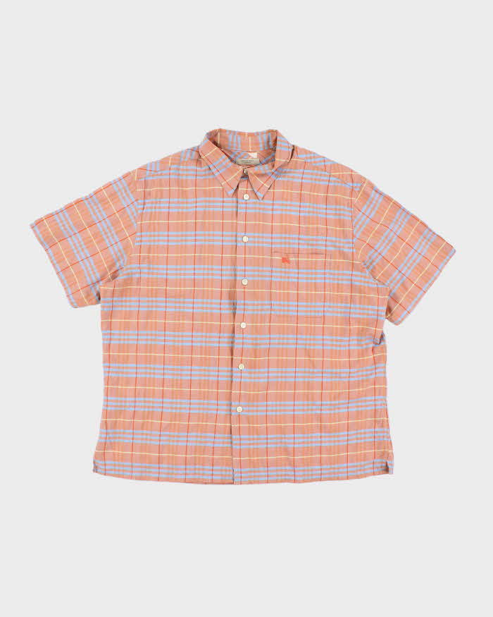 Vintage Burberry Check Short Sleeve Shirt - XL