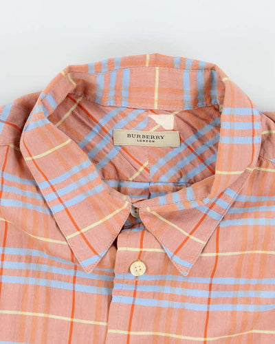Vintage Burberry Check Short Sleeve Shirt - XL
