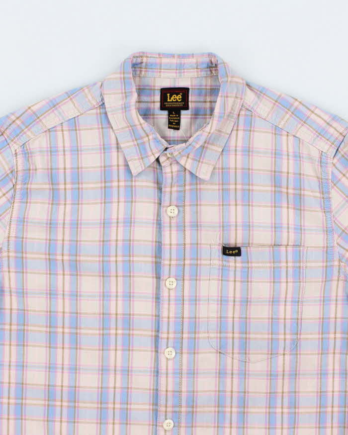 Vintage Lee Check Short Sleeve Shirt - L