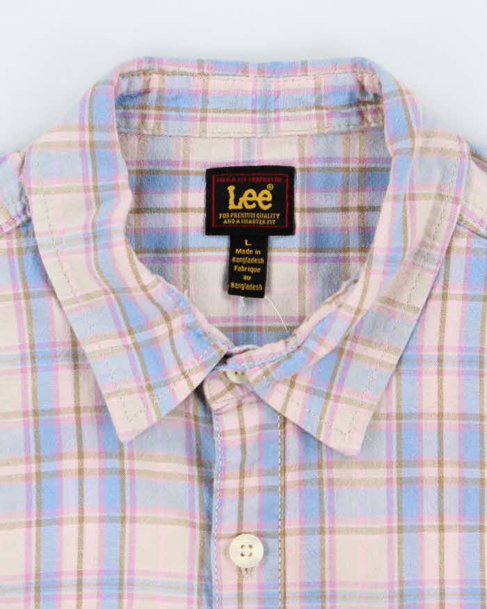 Vintage Lee Check Short Sleeve Shirt - L