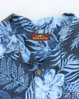 Vintage 2000s Island Retreat Blue Hibiscus Hawaiian Shirt - L