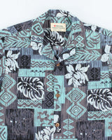 Vintage 90s Royal Hawaiian Blue Hibiscus Hawaiian Shirt - S