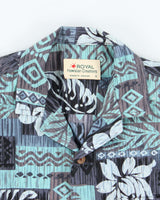 Vintage 90s Royal Hawaiian Blue Hibiscus Hawaiian Shirt - S