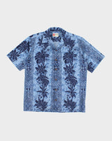 Vintage 90s Hilo Hatties Blue Pattern Hawaiian Shirt - M