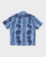 Vintage 90s Hilo Hatties Blue Pattern Hawaiian Shirt - M
