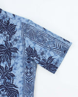 Vintage 90s Hilo Hatties Blue Pattern Hawaiian Shirt - M