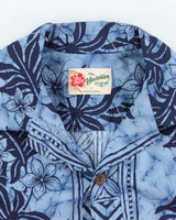 Vintage 90s Hilo Hatties Blue Pattern Hawaiian Shirt - M