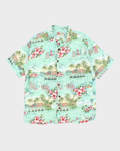 Vintage 90s Hilo Hatties Hibiscus Flower Pattern Hawaiian Shirt - L