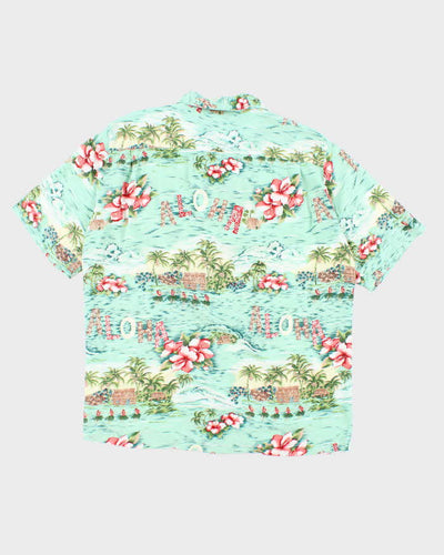 Vintage 90s Hilo Hatties Hibiscus Flower Pattern Hawaiian Shirt - L