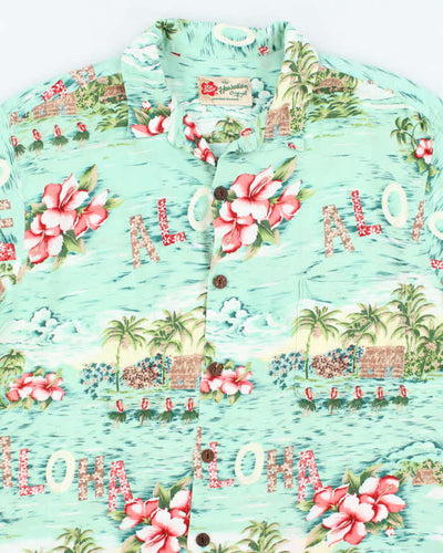 Vintage 90s Hilo Hatties Hibiscus Flower Pattern Hawaiian Shirt - L