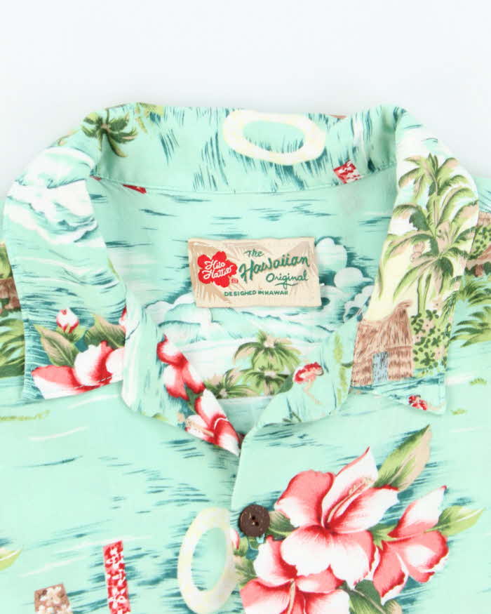 Vintage 90s Hilo Hatties Hibiscus Flower Pattern Hawaiian Shirt - L