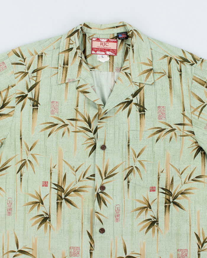 RJC Green Bamboo Hawaiian Shirt - M