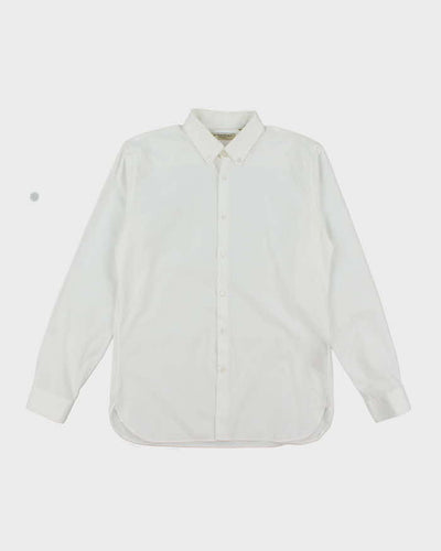 Burberry Men's White Collared Shirt - L
