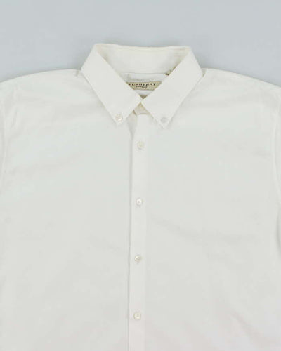 Burberry Men's White Collared Shirt - L