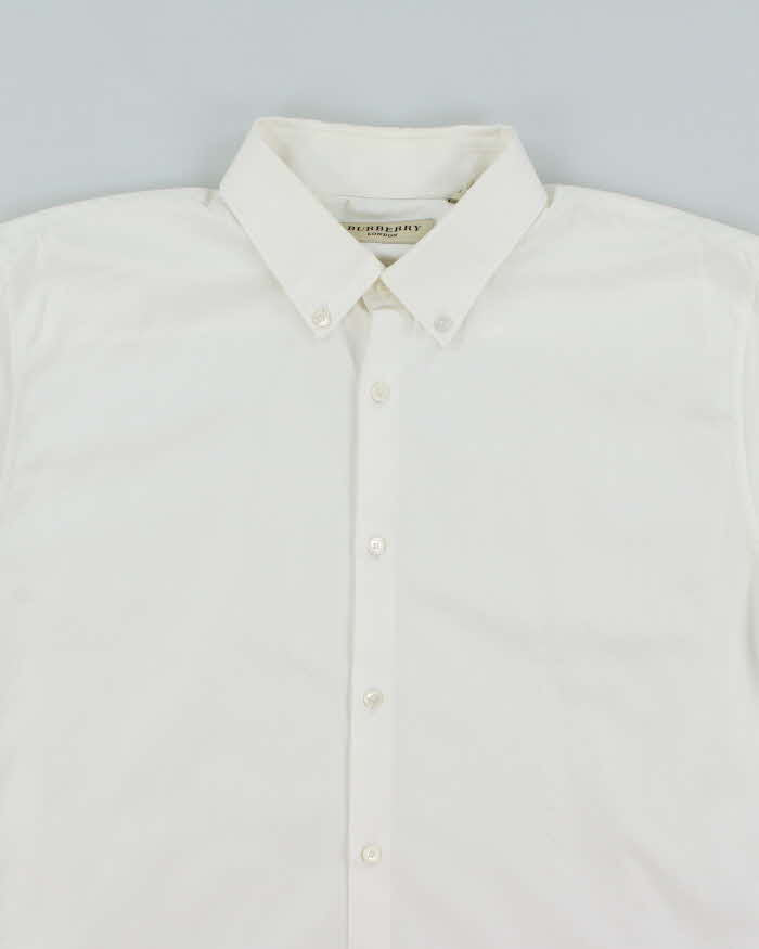 Burberry Men's White Collared Shirt - L