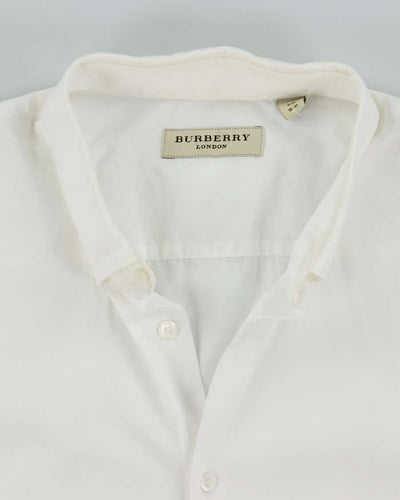Burberry Men's White Collared Shirt - L