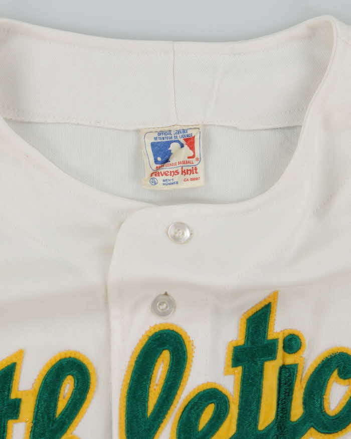 Vintage 90s Athletics White and Green Sports Jersey - XL