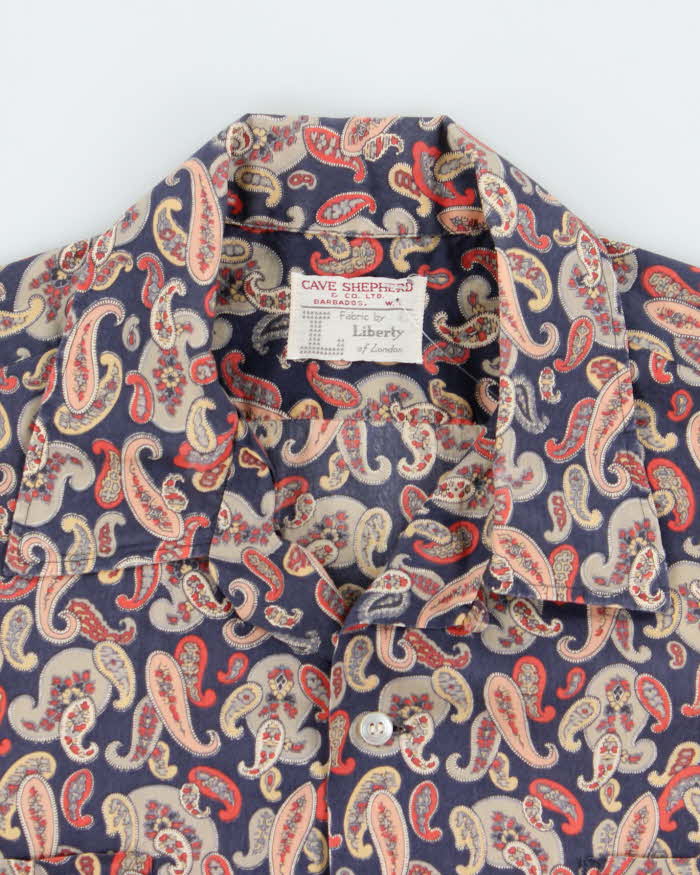 Vintage 70's Cave Shepherd by Liberty London Paisley Hawaiian Shirt - L