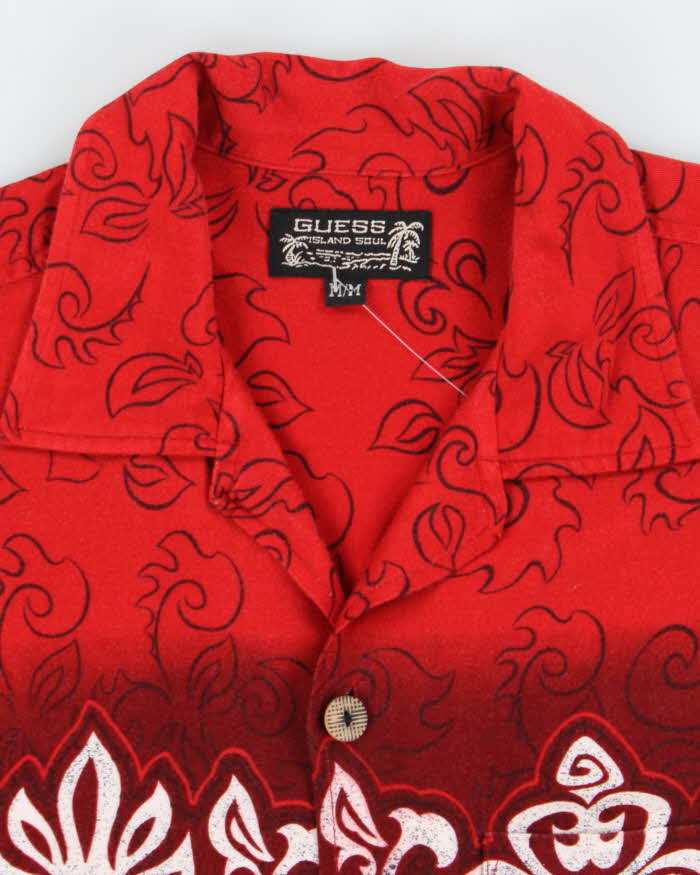 Vintage Y2K Guess Tribal Print Oversized Hawaiian Shirt - M