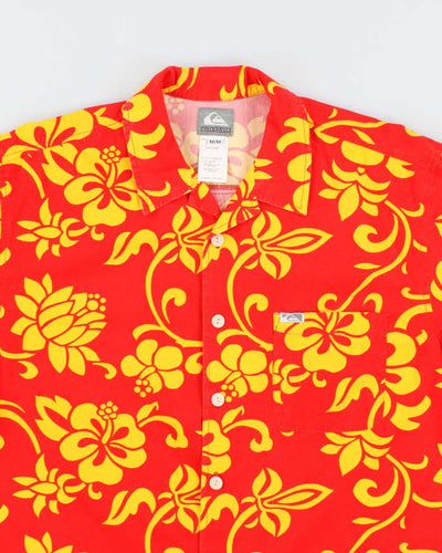 Vintage Y2K Quiksilver Floral Print Hawaiian Shirt - M