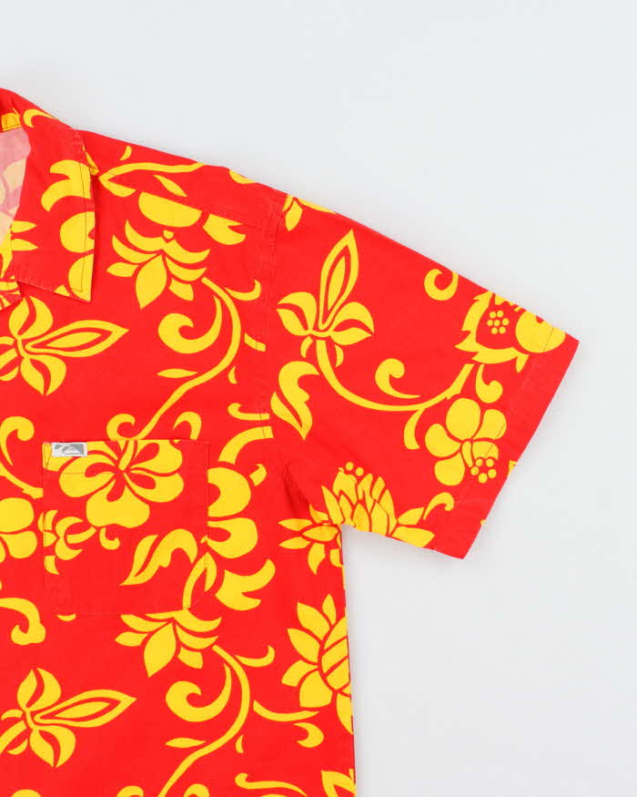 Vintage Y2K Quiksilver Floral Print Hawaiian Shirt - M