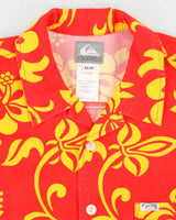 Vintage Y2K Quiksilver Floral Print Hawaiian Shirt - M