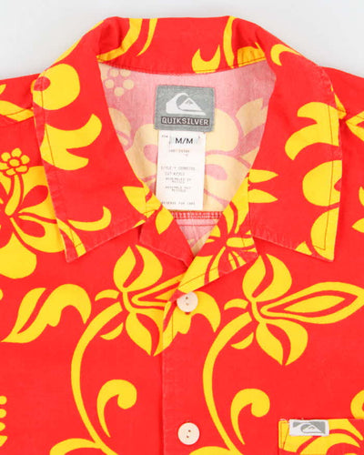 Vintage Y2K Quiksilver Floral Print Hawaiian Shirt - M