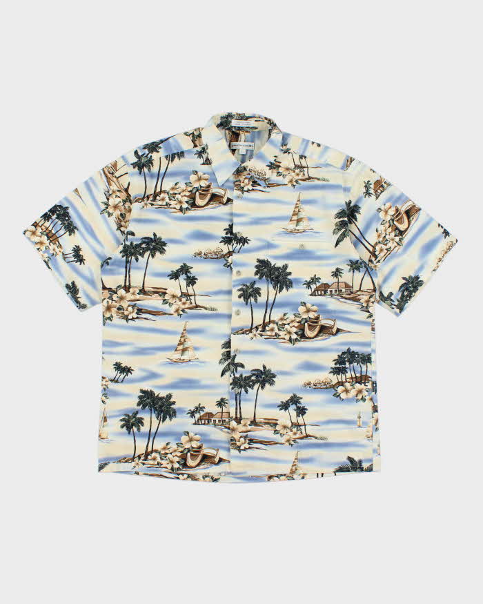 Vintage 90's Pierre Cardin All Over Print Hawaiian Shirt - L