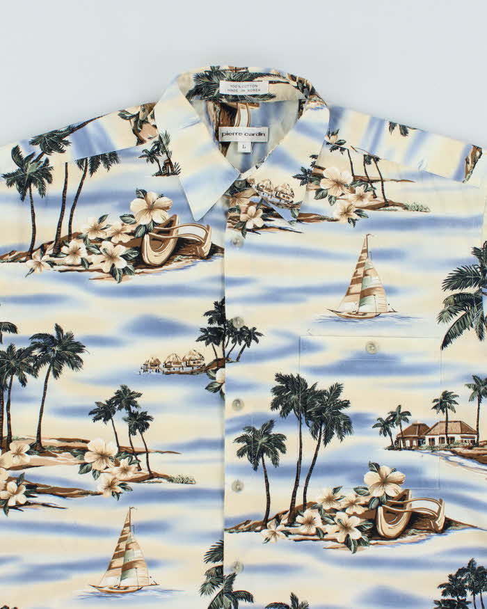 Vintage 90's Pierre Cardin All Over Print Hawaiian Shirt - L