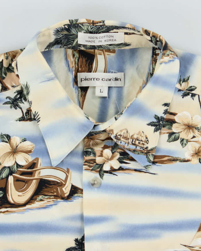 Vintage 90's Pierre Cardin All Over Print Hawaiian Shirt - L