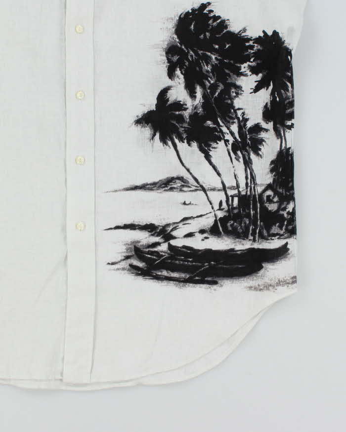 Vintage 2000's Ralph Lauren Palm Tree Printed Short Sleeve Shirt - L