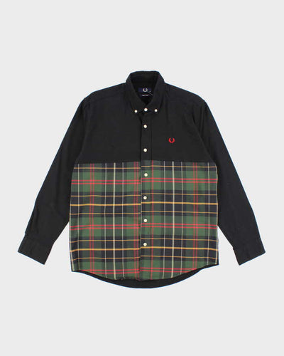 Vintage Fred Perry Two Tone Green Tartan Button Up Shirt - XL