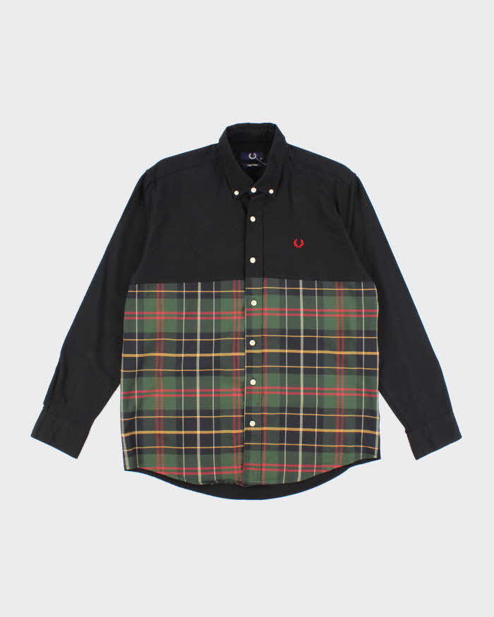 Vintage Fred Perry Two Tone Green Tartan Button Up Shirt - XL