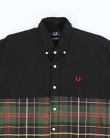 Vintage Fred Perry Two Tone Green Tartan Button Up Shirt - XL