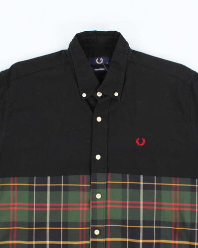 Vintage Fred Perry Two Tone Green Tartan Button Up Shirt - XL