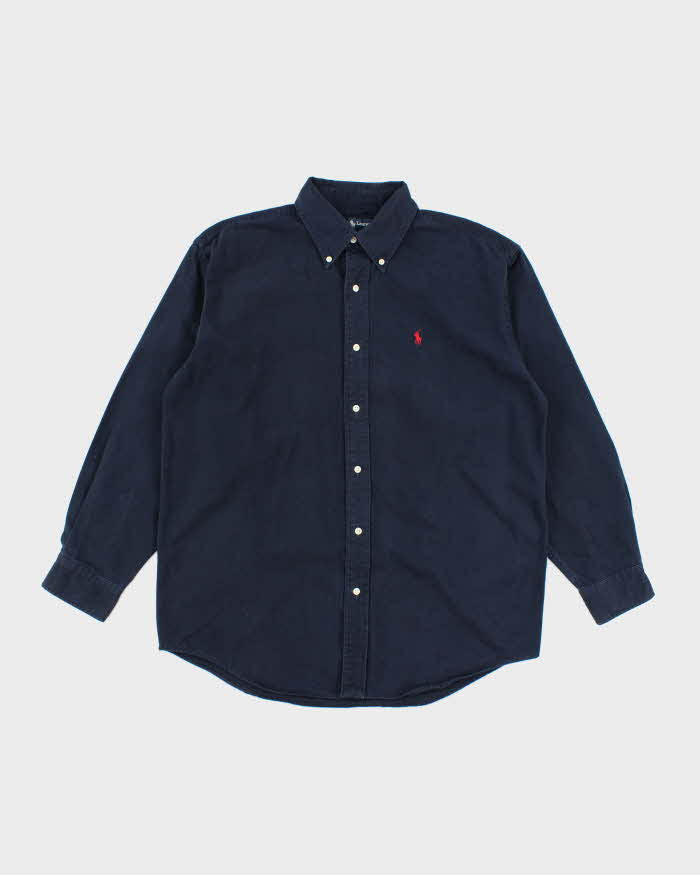 Vintage Ralph Lauren Heavyweight Small Horse Plain Shirt - M