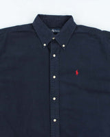 Vintage Ralph Lauren Heavyweight Small Horse Plain Shirt - M