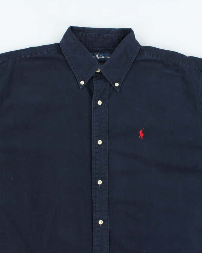 Vintage Ralph Lauren Heavyweight Small Horse Plain Shirt - M