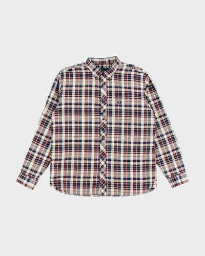 Vintage Fred Perry Small Crest Striped Button Up Shirt - XL