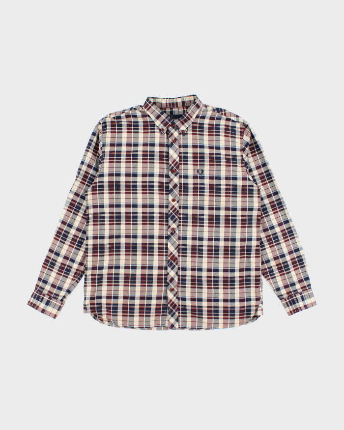 Vintage Fred Perry Small Crest Striped Button Up Shirt - XL