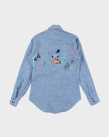 Vintage 90's Levi's Orange Tab Embroidered Denim Shirt - S