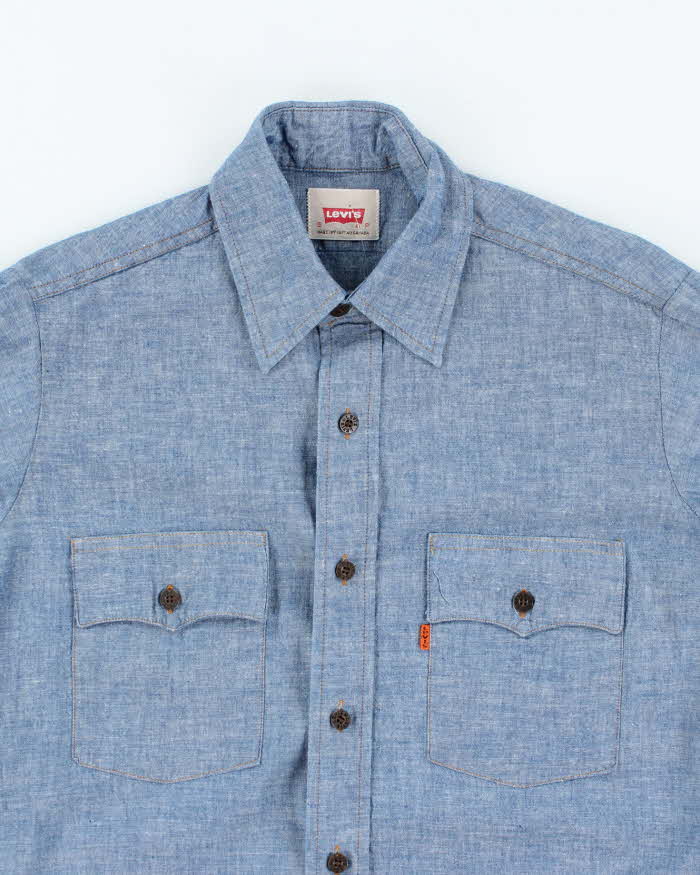 Vintage 90's Levi's Orange Tab Embroidered Denim Shirt - S