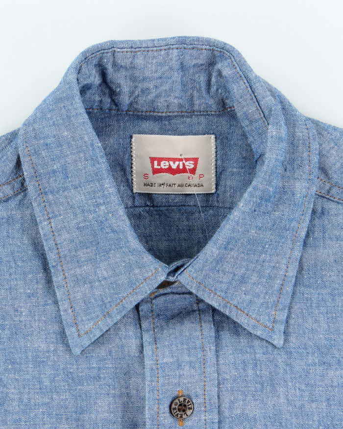 Vintage 90's Levi's Orange Tab Embroidered Denim Shirt - S