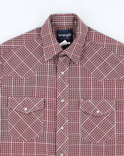 Vintage 90's Wrangler Checked Snap Button Shirt - M