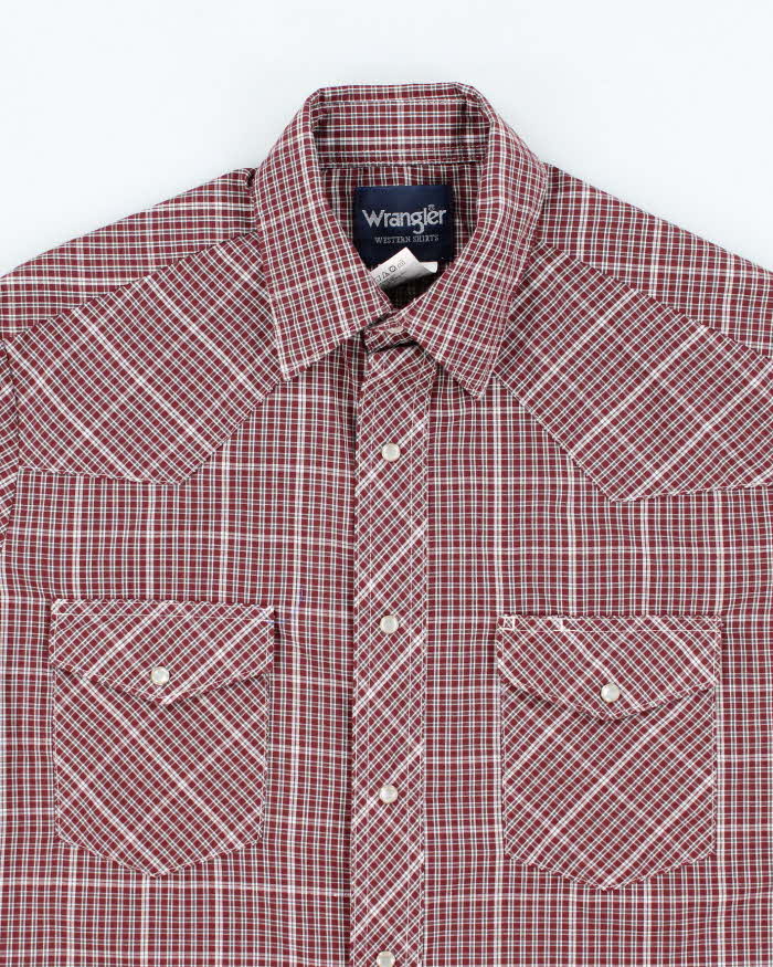 Vintage 90's Wrangler Checked Snap Button Shirt - M