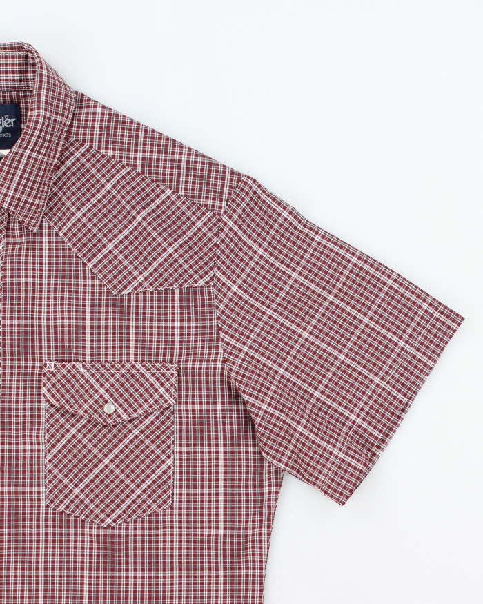 Vintage 90's Wrangler Checked Snap Button Shirt - M