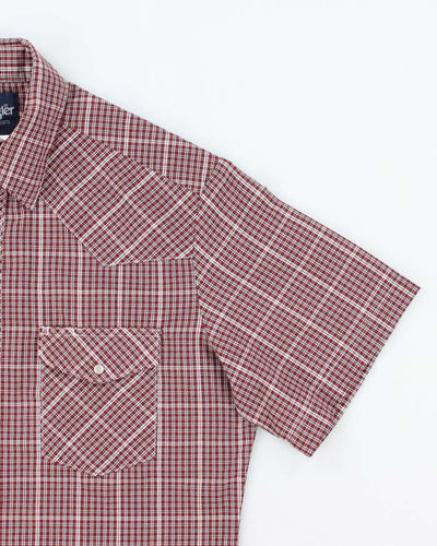 Vintage 90's Wrangler Checked Snap Button Shirt - M
