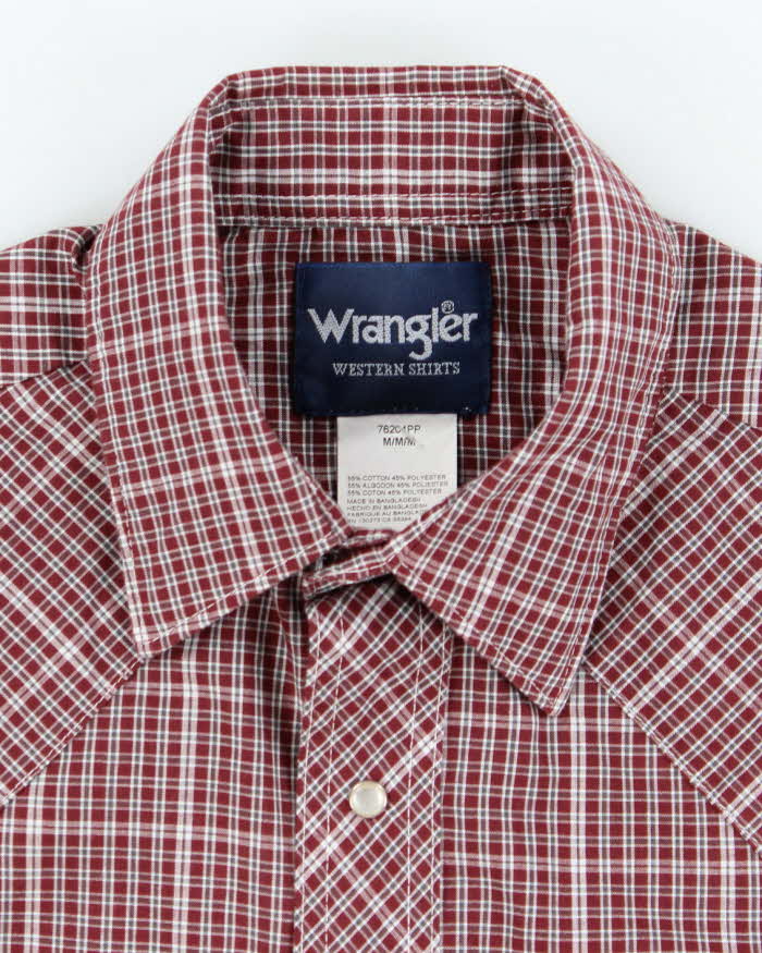 Vintage 90's Wrangler Checked Snap Button Shirt - M