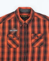 Vintage Y2K Harley Davidson Embroidered Flannel Shirt - L